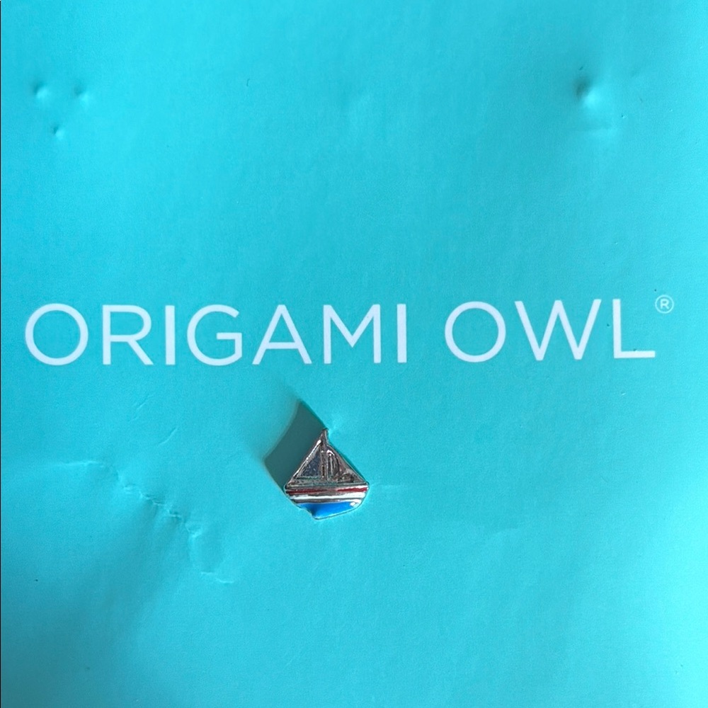 Origami Owl Silver and Blue Sailboat Charm